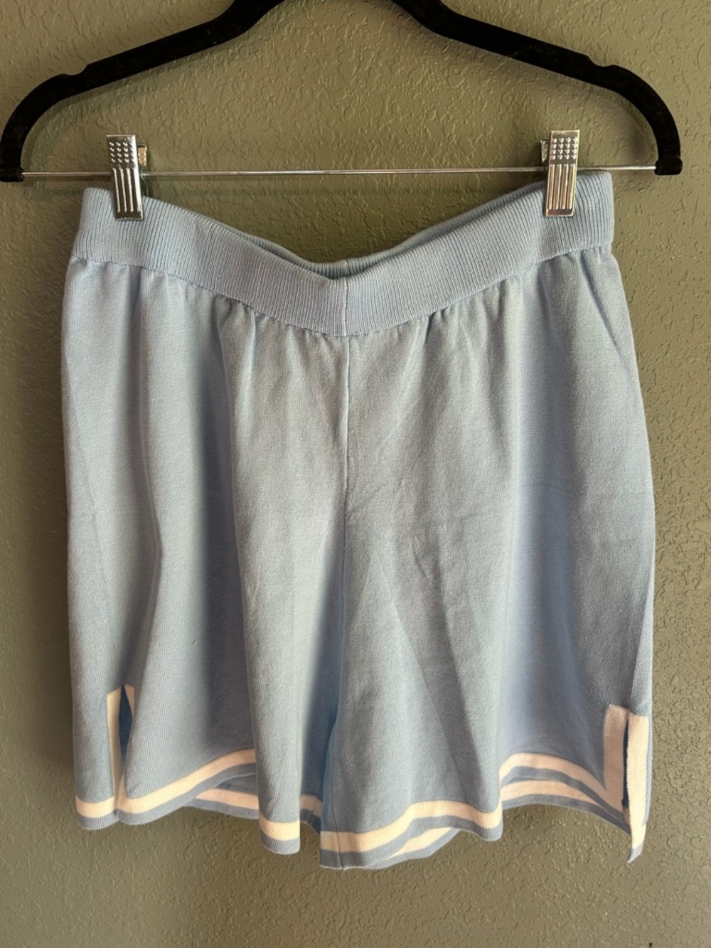 Blue & White Knit Shorts